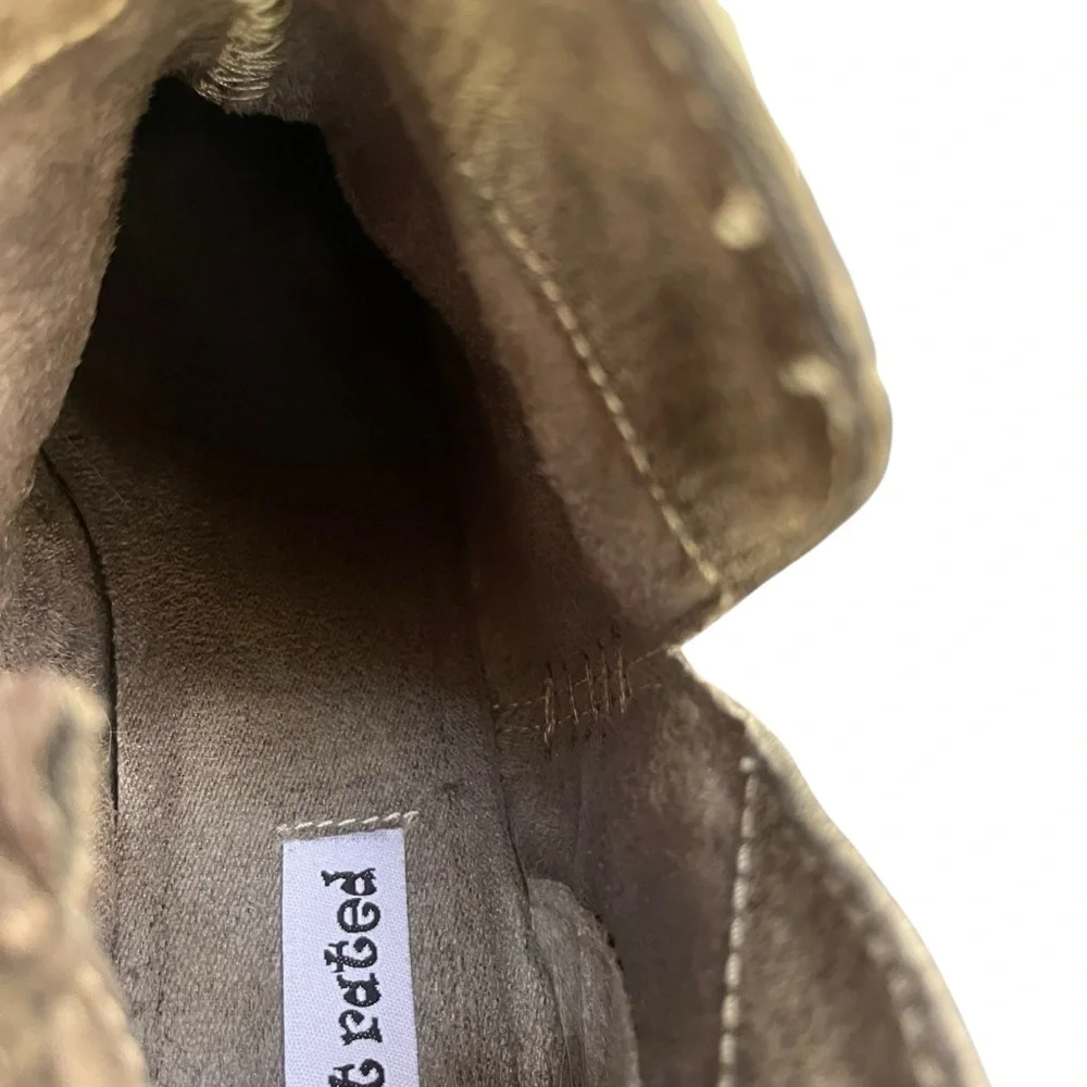 Not Rated Women’s 8 Gray Silver Weaved Faux Leather Side Zip Nosara Ankle Bootie - Picture 12 of 15